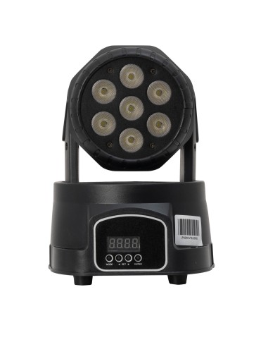 CABEZA MÓVIL LED WASH DMX CON 7 LED RGBW