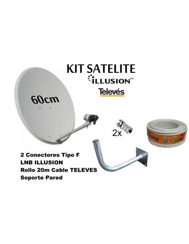 Kit Antena PARABOLICA 80cm Marca Tecatel