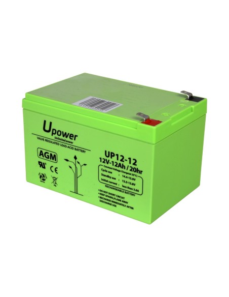 UPOWER - BATERÍA RECARGABLE - TECNOLOGÍA PLOMO ÁCIDO AGM - VOLTAJE 12 V - CAPACIDAD 12.0 AH - 101 X 151 X 98 / 3800 G - PARA RES