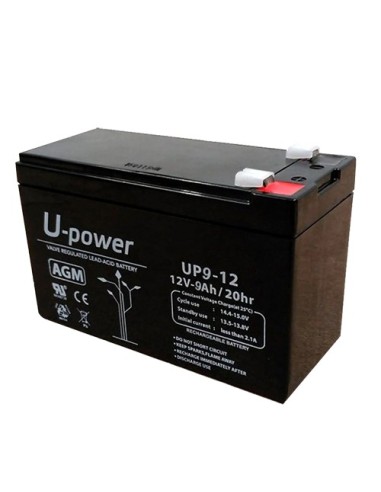 UPOWER - BATERÍA RECARGABLE - TECNOLOGÍA PLOMO ÁCIDO AGM - VOLTAJE 12 V - CAPACIDAD 9.0 AH - 95 X 151 X 65 MM / 2660 G - PARA RE