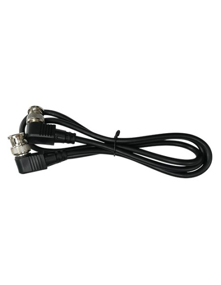 CABLE COAXIAL RG59 - DOBLE CONECTOR MACHO BNC EN CODO - 60 CM DE LONGITUD - VÍDEO - BAJAS PÉRDIDAS