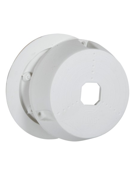 CAJA DE CONEXIONES  - PARA CÁMARAS DOMO - APTO PARA USO EXTERIOR - INSTALACIÓN EN TECHO O PARED - FABRICADO EN PLÁSTICO - COLOR