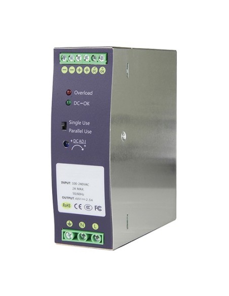 FUENTE DE ALIMENTACIÓN CONMUTADA - SALIDA DC 48 V 5 A / 240 W - 2 SALIDAS - VOLTAJE ENTRADA 100 V ~ 240 V - 123.5 (AL) X 41 (AN)