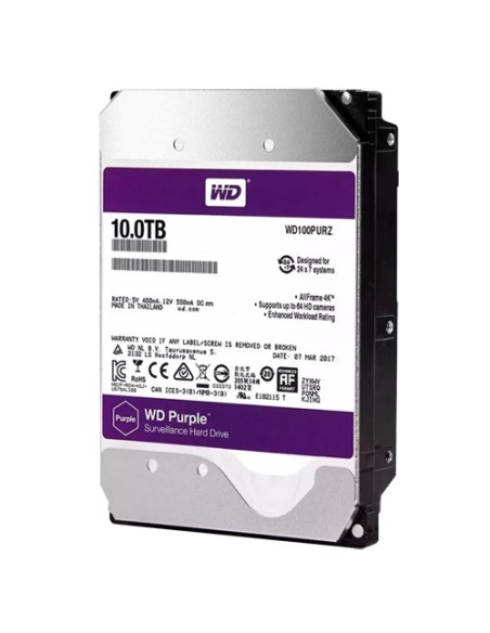 DISCO DURO WESTERN DIGITAL PRO - CAPACIDAD 10 TB - INTERFAZ SATA HASTA 272 MB/S - MODELO WD102PURP - DISEÑADO PARA SOLUCIONES DE