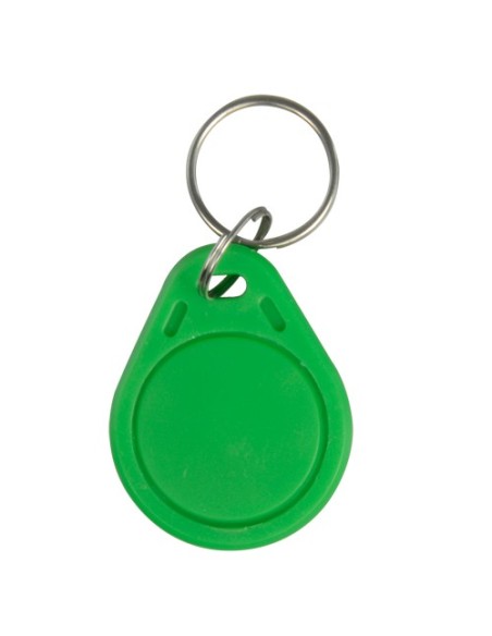 NUMBERED PROXIMITY TAG KEY RING - IDENTIFICATION BY RADIO-FREQUENCY - PASSIVE MF : GREEN COLOR - HIGH FREQUENCY 13.56 MHZ - LIG