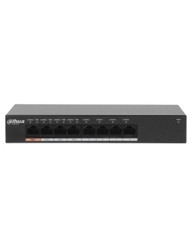 SWITCH POE BRANDED - 8 PUERTOS GIGABIT (4 PUERTOS POE) - VELOCIDAD 10/100/1000 MBPS - 60W PUERTO 1 (HI-POE)/ 30W PUERTO 2-4 (POE