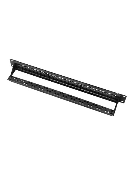 PATCH PANEL VACIO DE 24 PUERTOS UTP/RJ45 - FORMATO ENRACKABLE 1U - SIN ELECTRÓNICA - TAMAÑO 1U PARA FACILITAR LA INSTALACIÓN - D