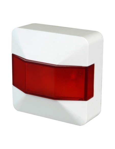 MAXFIRE - RED LED ACTION SIGNAL LIGHT - SPECIALLY FOR FIRE - WHITE ABS PLASTIC - REDUCED DIMENSIONS