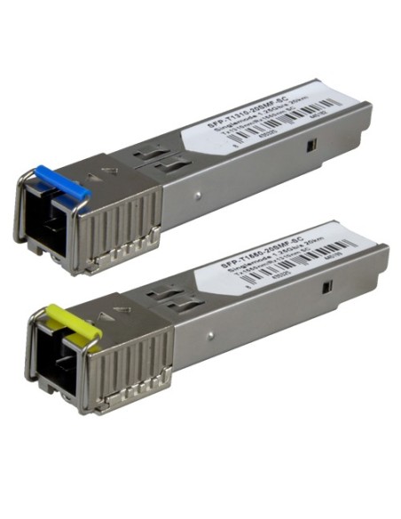 PAREJA DE MÓDULOS TRANSCEPTORES SFP - TX 1550/1310 NM RX 1310/1550 NM - FIBRA MONOMODO - CONECTOR SC SIMPLEX - BIDI - MÁXIMO 20