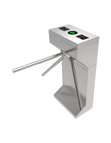 TORNO DE ACCESO BIDIRECCIONAL - 3 BRAZOS ROTATIVOS - TIEMPOS, ALARMAS Y MODOS DE APERTURA - DIMENSIONES DE PASO 550 MM - ACERO I