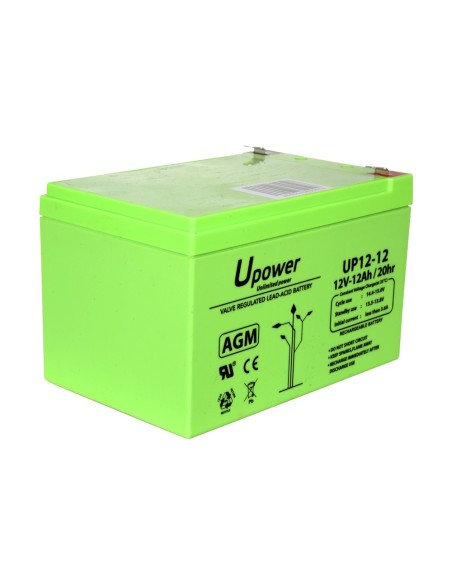 UPOWER - BATERÍA RECARGABLE - TECNOLOGÍA PLOMO ÁCIDO AGM - VOLTAJE 12 V - CAPACIDAD 12.0 AH - 101 X 151 X 98 / 3800 G - PARA RES