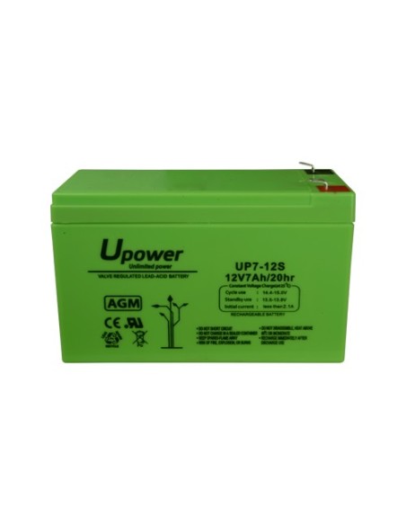 UPOWER - BATERÍA RECARGABLE - TECNOLOGÍA PLOMO ÁCIDO AGM - VOLTAJE 12 V - CAPACIDAD 7.0 AH - 93.5 X 151 X 65 MM / 2180 G - PARA