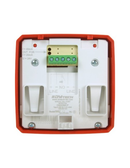 PULSADOR CONVENCIONAL REARMABLE - CERTIFICADO EN54 - INDICADOR LED - INSTALACIÓN EN SUPERFICIE - REARMADO CON LA MANO O POR LLAV