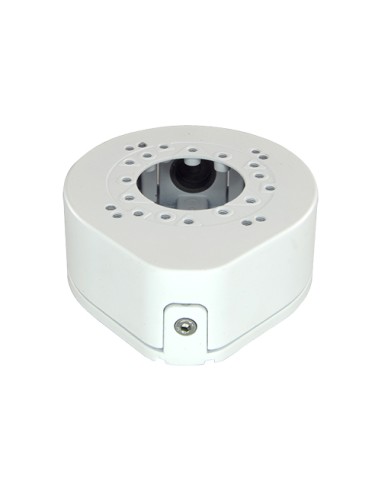 CAJA DE CONEXIONES - PARA CÁMARAS DOMO - APTO PARA USO EN EXTERIOR - INSTALACIÓN EN TECHO O PARED - PASADOR DE CABLES - COLOR BL