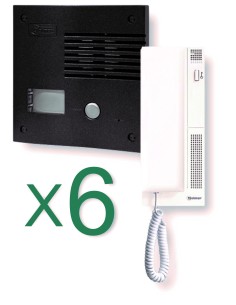 PACK 6 KIT PORTERO AUDIO 1 PULSADOR GOLMAR K-2013