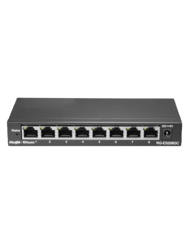 REYEE SWITCH CLOUD - 8 PUERTOS RJ45 GIGABIT - VELOCIDAD DE PUERTOS 10/100/1000 MBPS - PLUG &AMP; PLAY - VLAN/PORT ISOLATION/LOOP