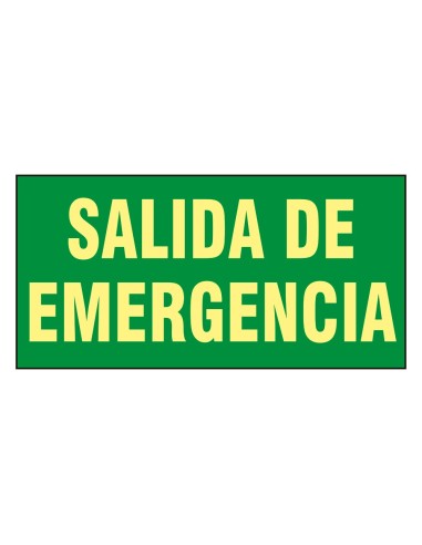 CARTEL DE SEÑALIZACIÓN - SALIDAS Y RECORRIDOS DE EVACUACIÓN - SALIDA DE EMERGENCIA - COLORES FOTOLUMINISCENTES - CATEGORÍA B - D