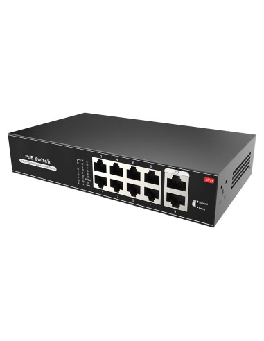 SWITCH POE - 8 PUERTOS POE + 2 UPLINK RJ