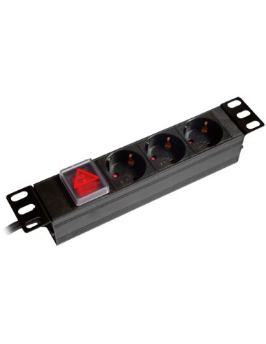 REGLETA - DISEÑADA PARA RACKS ESTANDARIZADOS DE 10&QUOT; - FORMATO ENRACKABLE 1U - 3 SALIDAS HASTA 250VAC / 16 A MAX. - INTERRUP