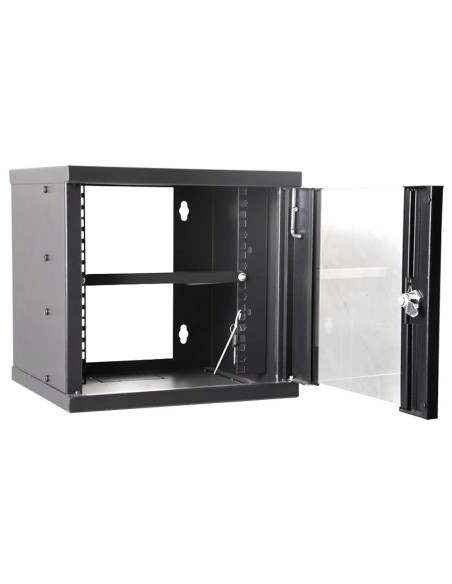 ARMARIO RACK PARA PARED - HASTA 6U RACK DE 10&QUOT; - HASTA 15 KG DE CARGA - CON PASACABLES - BANDEJA INCLUIDA - PROFUNDIDAD 300
