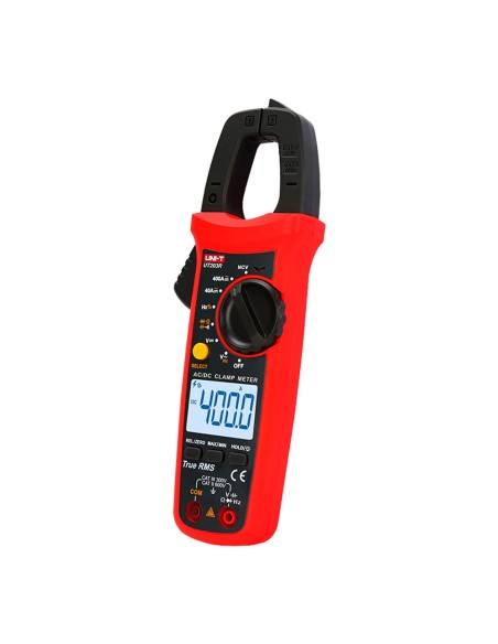 PINZA AMPERIMÉTRICA - MEDICIÓN EN DC HASTA 600V Y 400A - MEDICIÓN EN AC HASTA 600V Y 400A - CAPACITANCIA/FRECUENCIA - AUTO RANGO