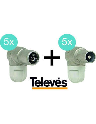 PACK CONECTORES ANTENA TV TELEVES 5UDS M