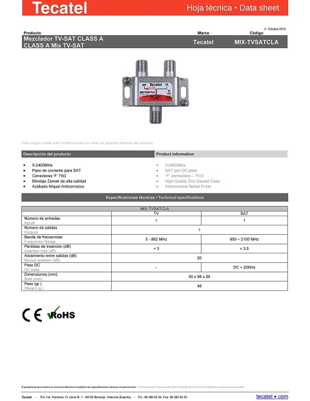 *Tecatel TV Satélite - Mezclador de seña
