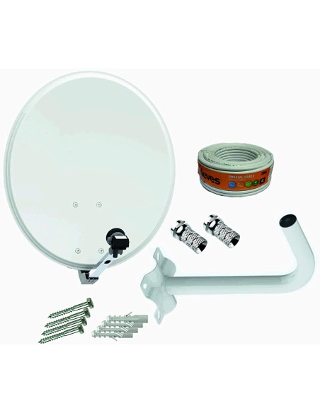 KIT ANTENA PARABOLICA 60CM TECATEL + CAB