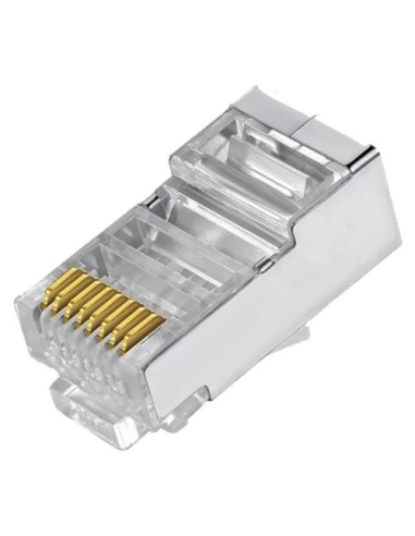 CONECTORES - RJ45 FTP CAT 6 PARA CRIMPAR - COMPATIBLE CON CABLE FTP - 20 MM (FO) - 10 MM (AN) - 5 G