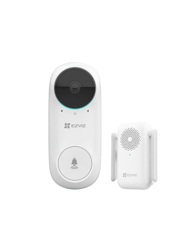 VIDEOTIMBRE WIFI IP EZVIZ - CÁMARA 2MPX / VISIÓN 160º - AUDIO / TIMBRE INTERIOR INCLUIDO - DETECCIÓN PIR DE HUMANOS - MONITORIZA