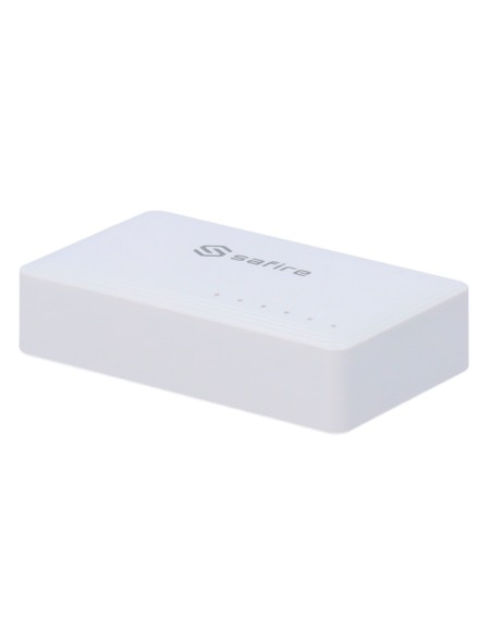SAFIRE - SWITCH DE SOBREMESA - 5 PUERTOS GIGABIT - VELOCIDAD 10/100/1000 MBPS - PLUG &AMP; PLAY - TECNOLOGÍA DE AHORRO DE ENERGÍ