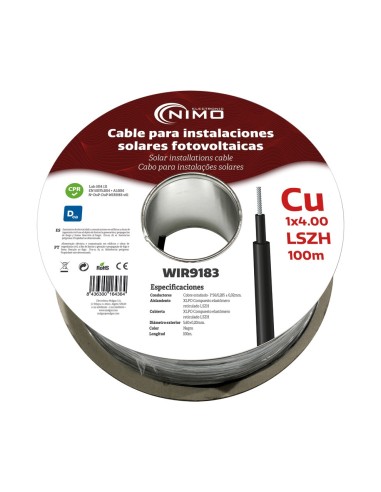 CABLE PARA ENERGIA SOLAR CU-SN 4MM NEGRO LSZH