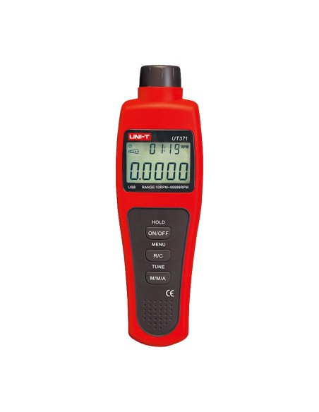 TACÓMETRO DIGITAL DE MANO - HASTA 99999 RPM - DISPLAY LCD RETROILUMINADO DE 100000 CUENTAS - VALORES MÁXIMOS, MÍNIMOS Y MEDIOS -