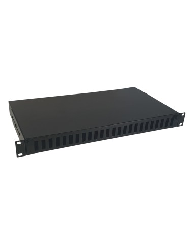 BANDEJA FIBRA ÓPTICA PARA RACK 19'' 1U, PARA 24 ADAPTADORES ÓPTICOS ''SC'' DÚPLEX O ''LC'' QUAD TELEVES 533182