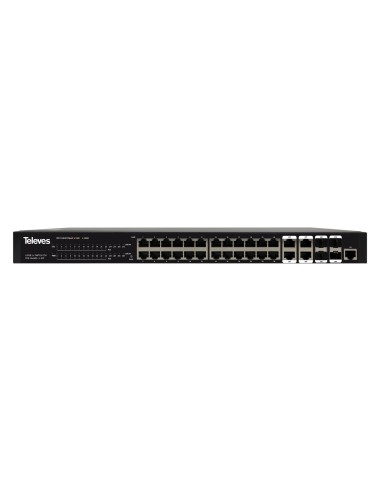 SWITCH ETHERNET LAYER 2+ 24XGBE (POE+, 370W) + 4X COMBO GBE/SFP TELEVES 769141