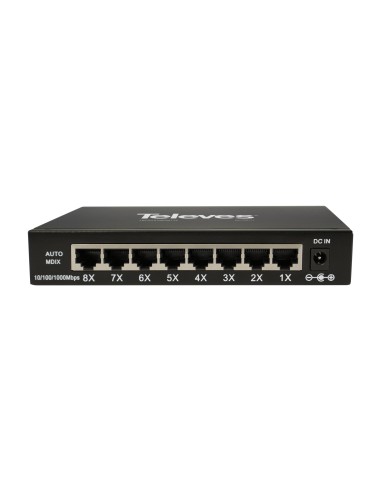 SWITCH ETHERNET LAYER 2 NO GESTIONABLE 8 PUERTOS, 10/100/1000MBPS TELEVES 768111