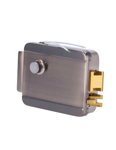 CERRADURA DE SUPERFICIE ELECTROMECÁNICA - MODO APERTURA FAIL SAFE (NC) - LED DE ESTADO - AUTOCIERRE PROGRAMABLE - APERTURA A IZQ