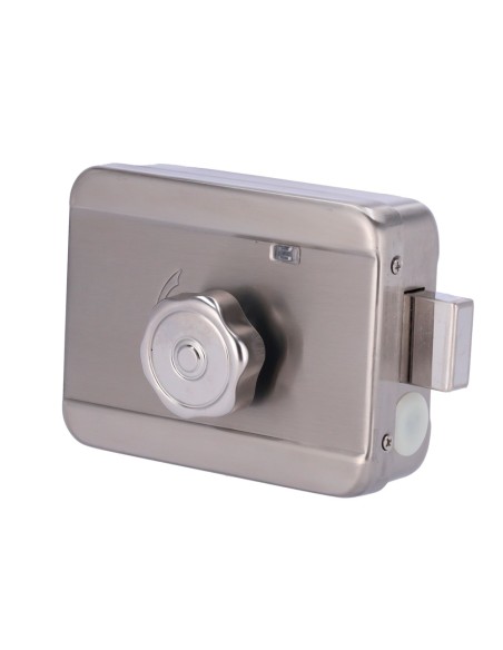 CERRADURA DE SUPERFICIE ELECTROMECÁNICA - MODO APERTURA FAIL SAFE (NC) - APTA PARA INSTALACIÓN SIN CAJEAR - LED DE ESTADO - AUTO