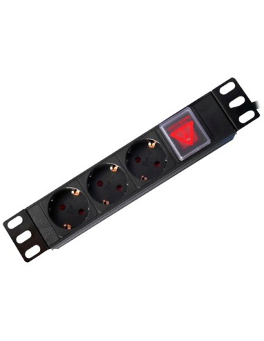 REGLETA - DISEÑADA PARA RACKS ESTANDARIZADOS DE 10&QUOT; - FORMATO ENRACKABLE 1U - 3 SALIDAS HASTA 250VAC / 16 A MAX. - INTERRUP