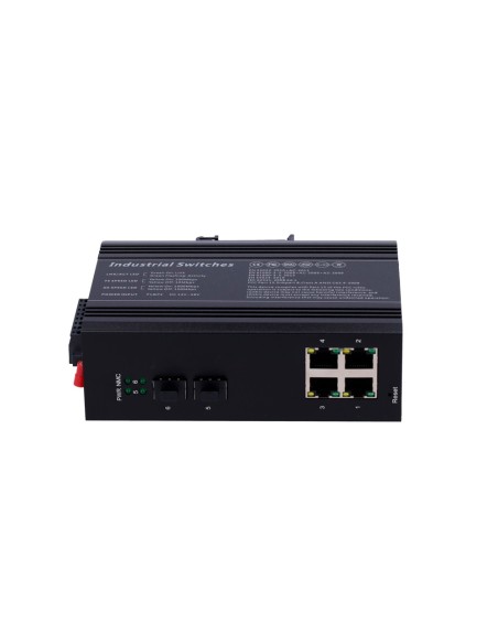 SWITCH POE MARCA BLANCA - MONTAJE EN CARRIL DIN - 4 PUERTOS GIGABIT + 2 SFP GIGABIT - 90W PUERTOS 1 O 2 / 30W PUERTO 3-4 / MÁXIM