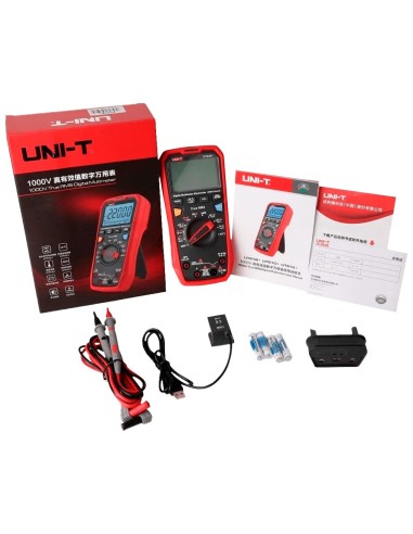 MULTÍMETRO DIGITAL CAT III - PANTALLA LED DE HASTA 6000 CUENTAS - MEDICIÓN EN DC Y AC HASTA 1000V Y 10A - CONEXIÓN CON PC - ALTA