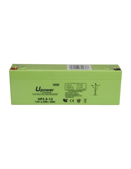 UPOWER - BATERÍA RECARGABLE - TECNOLOGÍA PLOMO ÁCIDO AGM - VOLTAJE 12 V - CAPACIDAD 2.2 AH - 66 X 178 X 35 MM/ 960 G - PARA RESP