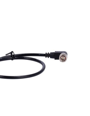 CABLE COAXIAL RG59 - DOBLE CONECTOR MACHO BNC EN CODO - 60 CM DE LONGITUD - VÍDEO - BAJAS PÉRDIDAS