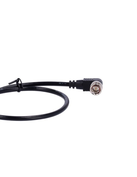CABLE COAXIAL RG59 - DOBLE CONECTOR MACHO BNC EN CODO - 60 CM DE LONGITUD - VÍDEO - BAJAS PÉRDIDAS