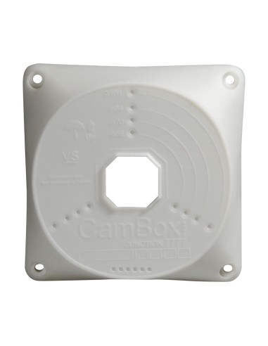 CAJA DE CONEXIONES  - PARA CÁMARAS DOMO - APTO PARA USO EXTERIOR - INSTALACIÓN EN TECHO O PARED - FABRICADO EN PLÁSTICO - COLOR