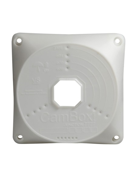 CAJA DE CONEXIONES  - PARA CÁMARAS DOMO - APTO PARA USO EXTERIOR - INSTALACIÓN EN TECHO O PARED - FABRICADO EN PLÁSTICO - COLOR