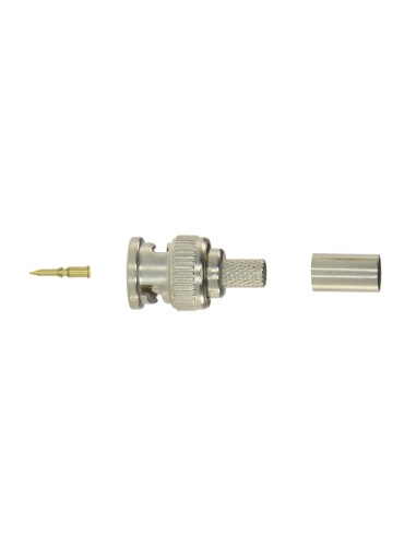 CONECTOR - BNC PARA CRIMPAR - COMPATIBLE CON RG59 - 25 MM (FO) - 10 MM (AN) - 5 G