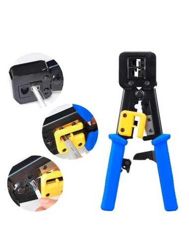HERRAMIENTA CRIMPADORA PARA CONECTOR PASANTE - MODELO PROFESIONAL DE ALTA CALIDAD - CONECTORES: EZ-RJ45, RJ11, RJ12 Y RJ22 - CAB