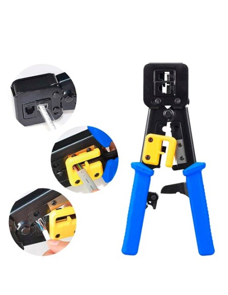 HERRAMIENTA CRIMPADORA PARA CONECTOR PASANTE - MODELO PROFESIONAL DE ALTA CALIDAD - CONECTORES: EZ-RJ45, RJ11, RJ12 Y RJ22 - CAB