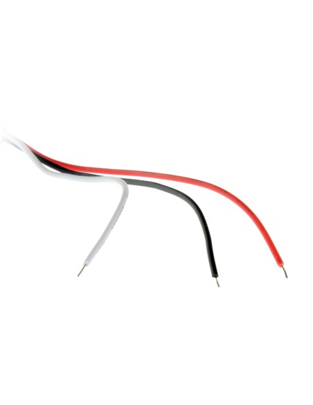 MICRÓFONO EXTERNO - CONECTOR EN TERMINAL POR CABLE - POWER + (ROJO), POWER (NEGRO) - AUDIO (BLANCO) - ALIMENTACIÓN DC6V~12V - LA